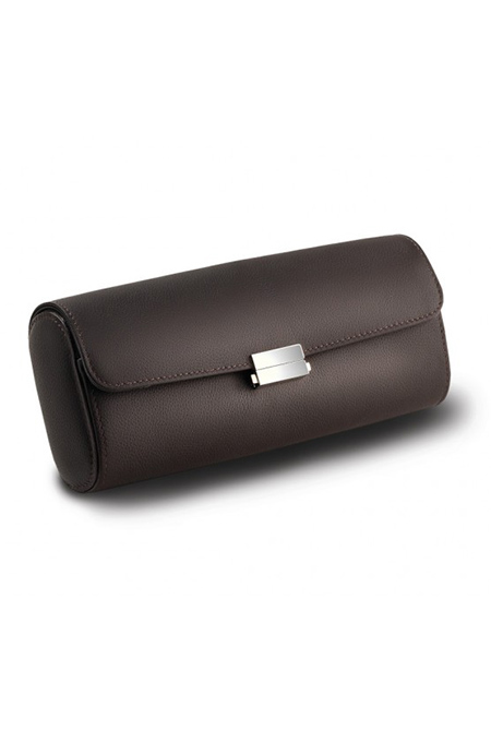 POCHETTE chocolate P 3 watch travel case slider