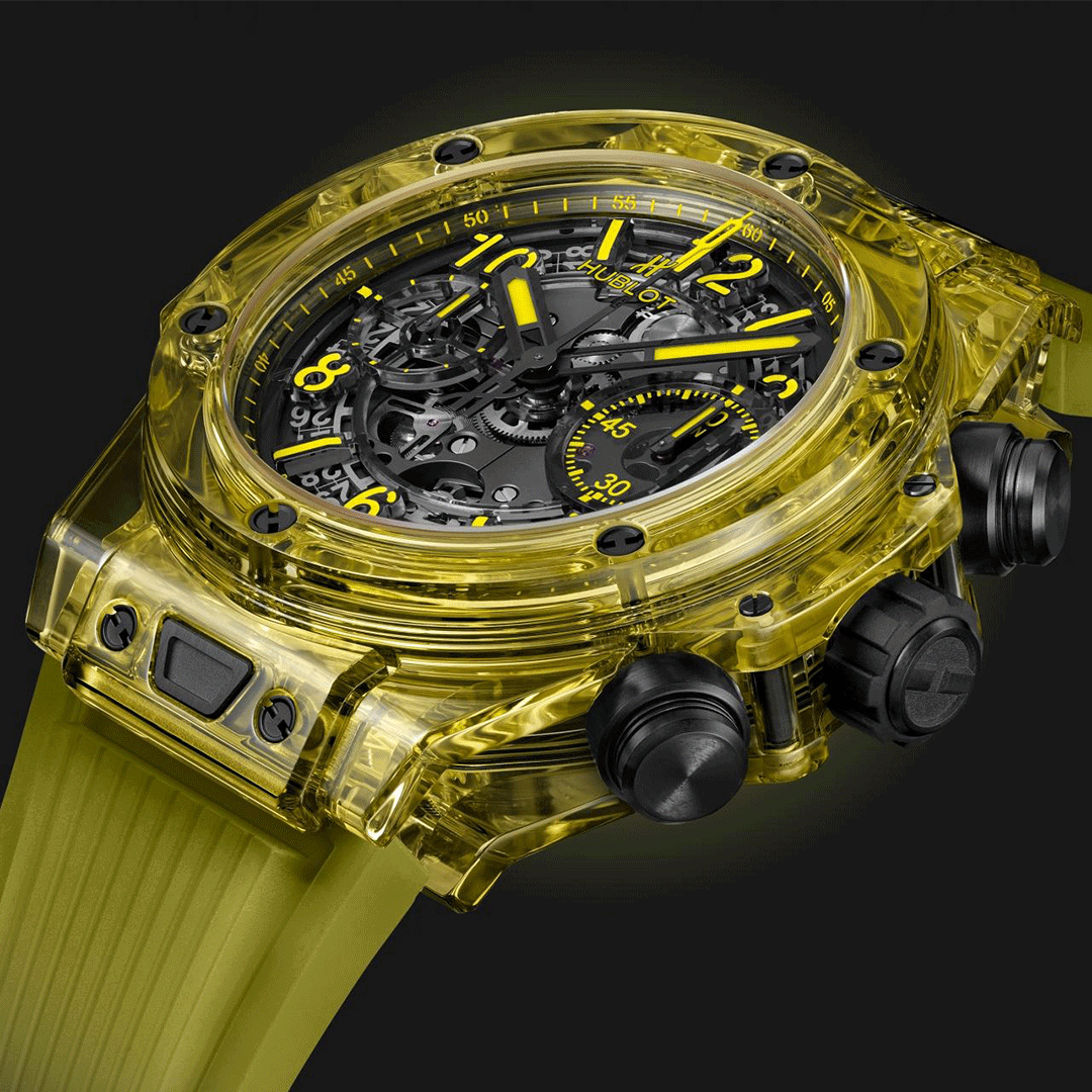 HUBLOT Big Bang Unico Yellow Sapphire 441.JY.4909.RT Shop HUBLOT at Watches of Switzerland Perth, Sydney and Melbourne Airport.