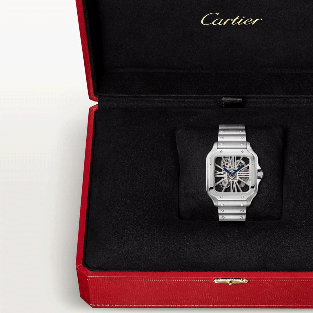 Cartier Santos Watch WHSA0015 Shop Cartier at Watches of Switzerland Canberra, Melbourne, Melbourne International Airport, Perth, Sydney, Sydney Barangaroo and Online.