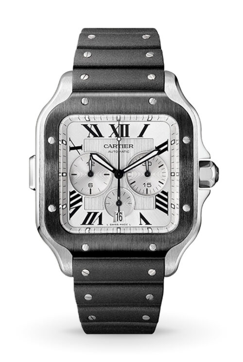 Santos De Cartier Chronograph Watch WSSA0017 Shop Cartier at Watches of Switzerland Canberra, Melbourne, Melbourne International Airport, Perth, Sydney, Sydney Barangaroo and Online.