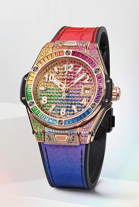 Hublot Big Bang One Click King Gold Rainbow 485.OX.9900.LR.0999 Shop HUBLOT now at Watches of Switzerland Perth, Sydney and Melbourne Airport.