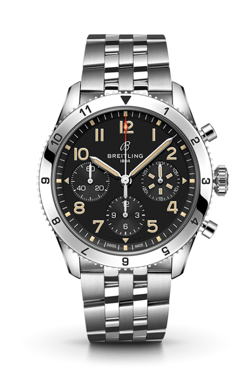 Breitling Classic AVI Chronograph 42 P-51 Mustang A233803A1B1A1 Shop Breitling at Watches of Switzerland Perth, Canberra, Sydney, Sydney Barangaroo, Melbourne, Melbourne Airport and Online.