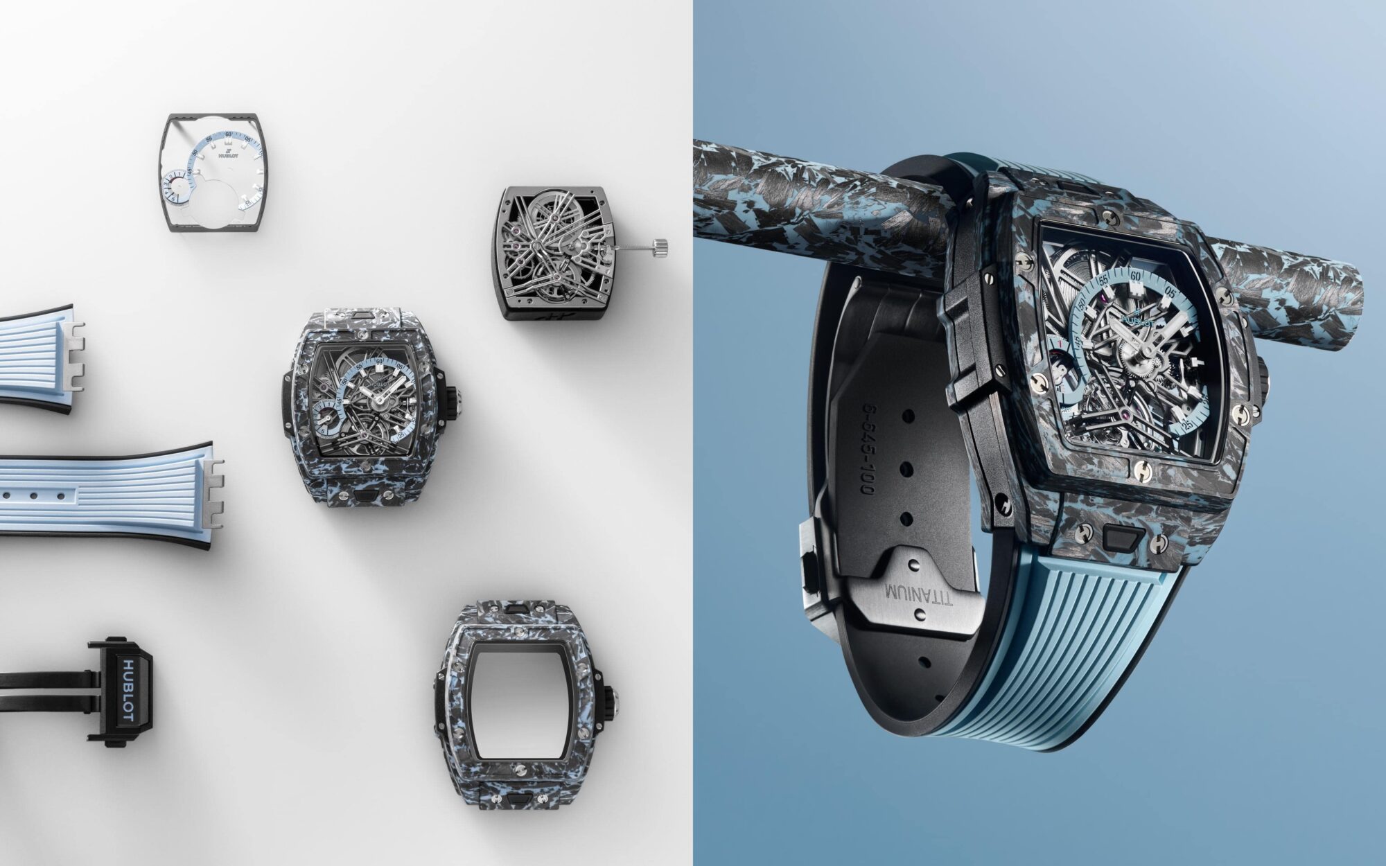 The Hublot Spirit of Big Bang Tourbillon Carbon Sky Blue. Book an appointment to view this piece now.